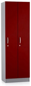 Drevená šatníková skrinka Visio LUX - 2 oddiely, 60 x 42 x 190 cm, červená