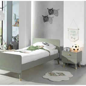 Olivovozelený detský nočný stolík z borovicového dreva Vipack Billy