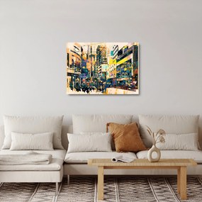 Sklenený obraz maľované abstrakcie (70x50 cm)