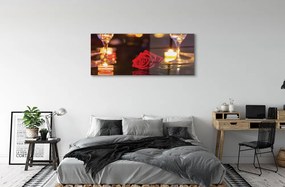 Obraz plexi Rose sviečka okuliare 120x60 cm