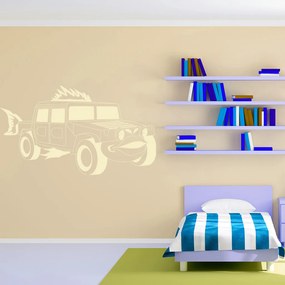 Veselá Stena Samolepka Detské autíčko Jeep Farba: béžová, Veľkosť: 40 x 23 cm