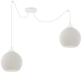 Závesné svietidlo Riffle Round Spider, 2x biele sklenené tienidlo, w