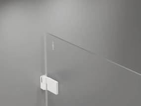 Mexen Lunar-B, Otočné ľavé sprchové dvere 115 cm, 8mm číre sklo, biely profil, 832S-115-050-20-00-L