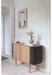 Nízka komoda v dekore duba v antracitovo-prírodnej farbe 109x75 cm Treasures – UMAGE