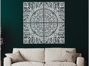 drevko Viacdielna mandala na stenu Rozkvitanie Rozmer obrazu: 133,5 x 131 cm, Farba dekorácie: Čierna