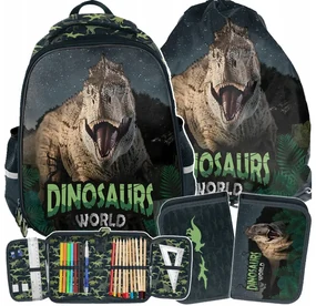 3-dielny školský set pre chlapcov DINOSAURS WORLD