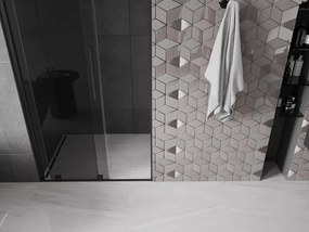 Mexen Velar, posuvné sprchové dvere do otvoru 100 cm, 8mm šedé sklo, čierna matná, 871-100-000-41-70