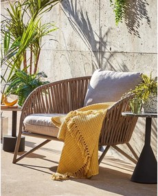 Svetlosivé/hnedé kovové záhradné kreslo Branzie – Kave Home