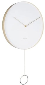 Biele nástenné kyvadlové hodiny Karlsson Pendulum, ø 34 cm