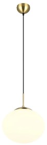 Závesné svietidlo v bielo-zlatej farbe so skleneným tienidlom ø 30 cm Fomento – Trio