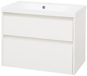 Mereo Mereo, Opto, kúpeľňová skrinka s umývadlom z liatého mramoru, 81 cm, biela, dub, biela/dub, čierna, MER-CN911M