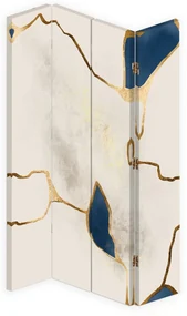 Gario Paraván Modro-zlaté línie Rozmery: 145 x 170 cm, Prevedenie: Otočný paraván 360°