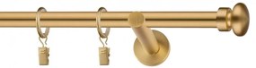 Dekorstudio Garniža jednoradová FLAT zlatá 19mm Dĺžka: 120cm, Typ uchytenia: Držiak modern, Typ príslušenstva: Bez príslušenstva