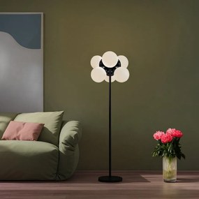 Toolight - Podlahová lampa 6xE27 APP905-6F, čierna-biela, OSW-03204