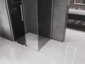 Mexen Velar, sprchový kút s posuvnými dverami 100 x 75 cm, 8mm šedé sklo, brúsená oceľ, 871-100-075-41-97