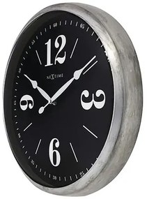 Nástenné hodiny NeXtime Classic Ø39 cm strieborné