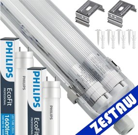 Sada hermetického svietidla PHILIPS 128 cm + 2x vodotesné LED trubice