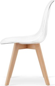 AKCIA Transparentná stolička KITO s bukovými nohami II. akosť