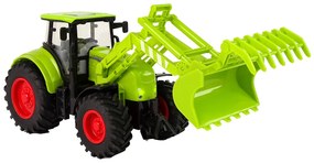 Lean Toys Zelený traktor s lyžicou na trecí pohon