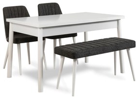 Jedálenský set Bimuvo 4 (biela + antracit) (pre 4 osoby). Vlastná spoľahlivá doprava až k Vám domov. 1095044