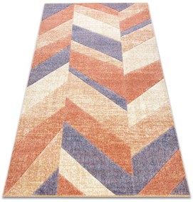 Koberec FEEL 5673/17931 HERRINGBONE béžová / terakota / fialová