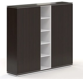 Vysoká skriňa Creator 202,2 x 44,5 x 185,9 cm, biela / wenge