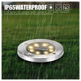 Zaparkorun Solárne záhradné LED svetlá - 8 LED - studená biela - 4 ks