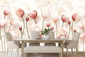 Tapeta staroružové tulipány - 150x100