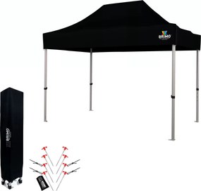 BRIMO Nožnicový párty stan EXCLUSIVE ALU 2x3 m bez stien čierny