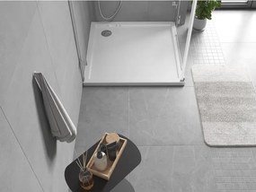 Mexen Flow Slim, štvorcová sprchová vanička 85 x 85 cm, biela lesklá, 46S108585