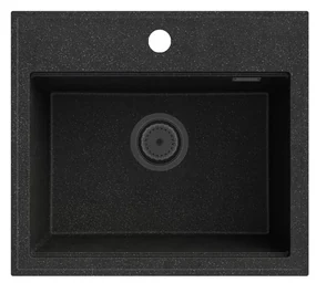 Gamma Modern 5055, 1-komorový granitový drez 560x500x210 mm, čierna škvrnitá, GMA-ZM-55-BP