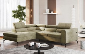 Rohová sedačka s funkciou spania Balsta s opierkami hlavy, velúr