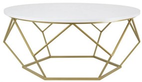 HowHomely Konferenčný stolík DIAMOND 41,5x90 cm zlatá/biela 10-1562-90-GW-MDF
