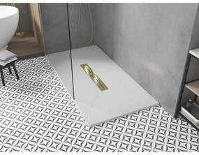 Mexen Toro, SMC obdĺžniková sprchová vanička 170 x 80 cm, biela, zlatá krytka, 43108017-G