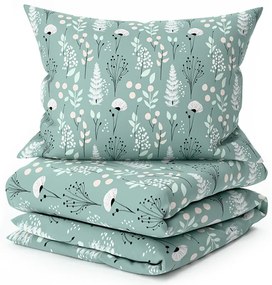 Bavlnené obliečky WILD FLOWERS mentolové Rozmer obliečky: 70 x 90 cm | 140 x 220 cm