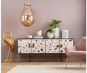 Terrazzo komoda biela/sivá 183x77 cm