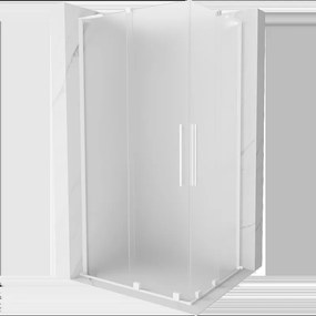 Mexen Velar L Duo posuvná sprchovacia kabína 90 x 80 cm, matné sklo, biela - 871-090-080-02-33-20