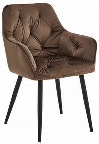 Dekorstudio Elegantná zamatová stolička JORK - hnedá