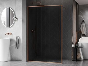Mexen, Mexen Kioto-XF sprchová stena s rámom 120 x 202 cm, grafit 10 mm, brúsená meď - 800-120-104-65-40-X