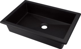 Deante Zápustné/pod doskové umývadlo Correo 50x35 cm - CQR NU5U, granit, čierna