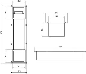 Mexen X-Wall-BP, zapustený držiak na toaletný papier so zásobníkom, medená matná - 19C4