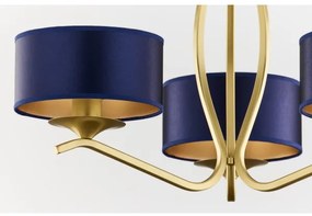 Jupiter 2113 - Luster na tyči KASZMIR 3xE27/15W/230V modrá/zlatá