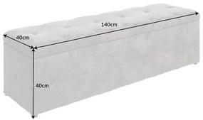 Dizajnová lavica Spectacular 140 cm antik sivá
