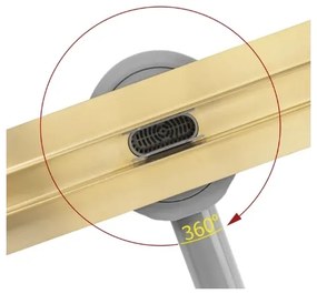 REA-G2714 - Odtokový žľab NEOX SLIM 70 cm nerezová oceľ/brúsené zlato