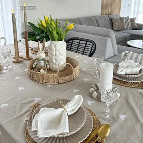Goldea hranatý obrus 100% bavlnené plátno - srdiečka na latte 80 x 80 cm