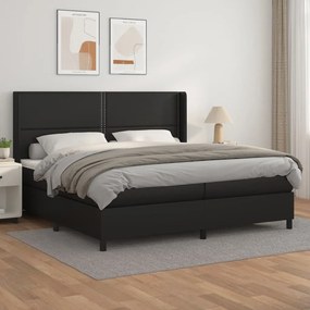 Boxspring posteľ s matracom čierna 200x200 cm umelá koža 3132459