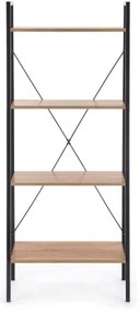 Knižnica NARVIK 148x60 cm čierna/dub sonoma