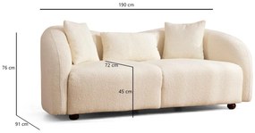 Pohovka dvojsedačka Venedikt (krémová). Akcia -18%. Vlastná spoľahlivá doprava až k Vám domov. 1106662
