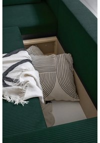 Tmavozelená menčestrová rozkladacia rohová pohovka (variabilná) Brave Dave – Miuform