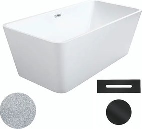 Besco Akrylátová voľne stojaca vaňa Evita Glam S 160x80 BESCO-Typ výpuste: Click-Clack s prepadom, grafit, BESCO-Rozmery: 160x80, BESCO-Farba: Biela/…